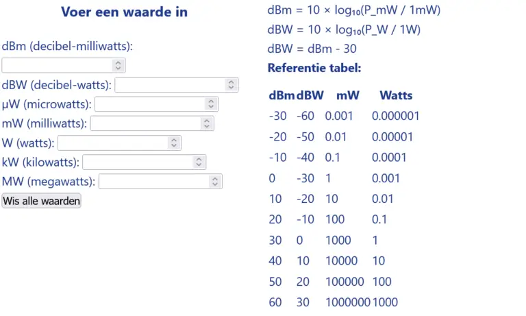 Vermogen Conversie Calculator_scannerluisteren.nl - scannerluisteren.nl Vermogen Conversie Calculator_scannerluisteren.nl
